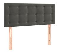 vidaXL Tête de Lit à LED Meuble de Chambre à Coucher Accessoire de Lit Simple Tête de Cadre de Lit Intérieur Gris Foncé 90x5x78/88 cm Velours