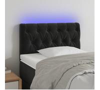 vidaXL Tête de lit à LED Simple Intérieur Noir 80x7x78/88