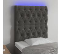 vidaXL Tête de Lit à LED Meuble de Chambre à Coucher Accessoire de Lit Simple Tête de Cadre de Lit Intérieur Gris Foncé 3122791