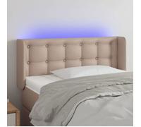 vidaXL Tête de Lit à LED Meuble de Chambre à Coucher Accessoire de Lit Simple Tête de Cadre de Lit Intérieur Cappuccino 3123313