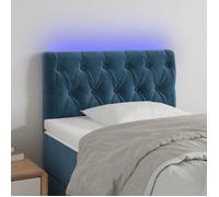 vidaXL Tête de lit à LED Bleu foncé 80x7x78/88 cm Velours