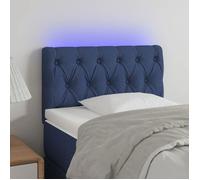 vidaXL Tête de Lit à LED Meuble de Chambre à Coucher Accessoire de Lit Simple Tête de Cadre de Lit Intérieur Bleu 80x7x78/88