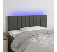 vidaXL Tête de lit LED 3121893 Velours Gris foncé 100x5x78/88 cm