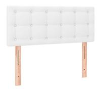 vidaXL Tête de Lit à LED Meuble de Chambre à Coucher Accessoire de Lit Simple Tête de Cadre de Lit Intérieur Blanc 90x5x78/88 cm Similicuir
