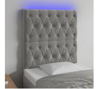 vidaXL Tête de Lit à LED Meuble de Chambre à Coucher Accessoire de Lit Simple Tête de Cadre de Lit Intérieur Gris Clair 3122790