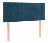 vidaXL Tête de lit simple à LED – Velours bleu foncé – 100x5x78/88 cm
