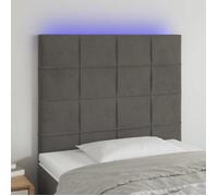 vidaXL Hoofdbord LED 80x5x118/128 cm fluweel donkergrijs3122455 Gris foncé G