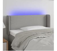 Hoofdbord LED 93x16x78/88 cm stof lichtgrijs3123078