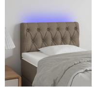 vidaXL Tête de Lit à LED Meuble de Chambre à Coucher Accessoire de Lit Simple Tête de Cadre de Lit Intérieur Taupe 3121926