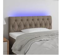 vidaXL Tête de Lit à LED Meuble de Chambre à Coucher Accessoire de Lit Simple Tête de Cadre de Lit Intérieur Taupe 3121934