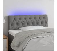 3121931 vidaXL Tête de lit à LED Gris foncé 90x7x78-88 cm Tissu