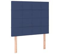 vidaXL Tête de Lit à LED Meuble de Chambre à Coucher Accessoire de Lit Simple Tête de Cadre de Lit Intérieur Bleu 90x5x118/128 cm Tissu