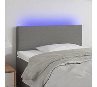vidaXL Tête de Lit à LED Meuble de Chambre à Coucher Accessoire de Lit Simple Tête de Cadre de Lit Intérieur Gris Foncé 3121315