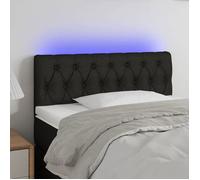 vidaXL Tête de Lit à LED Meuble de Chambre à Coucher Accessoire de Lit Simple Tête de Cadre de Lit Intérieur Noir 90x7x78/88 3121932