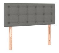 vidaXL Tête de Lit à LED Meuble de Chambre à Coucher Accessoire de Lit Simple Tête de Cadre de Lit Intérieur Gris Foncé 100x5x78/88 cm Tissu