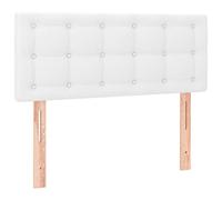 vidaXL Tête de Lit à LED Meuble de Chambre à Coucher Accessoire de Lit Simple Tête de Cadre de Lit Intérieur Blanc 100x5x78/88 cm Similicuir