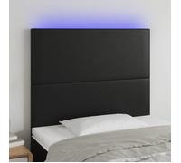 Hoofdbord LED 100x5x118/128 cm kunstleer zwart3122228