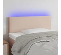 vidaXL Tête de Lit à LED Meuble de Chambre à Coucher Accessoire de Lit Simple Tête de Cadre de Lit Intérieur Cappuccino 3121421