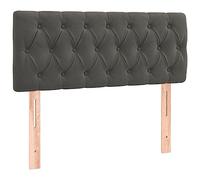 vidaXL Tête de lit à LED Velours Gris foncé 90x7x78/88 cm