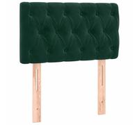 vidaXL Tête de Lit à LED Meuble de Chambre à Coucher Accessoire de Lit Simple Tête de Cadre de Lit Intérieur Vert Foncé 80x7x78/88 cm Velours