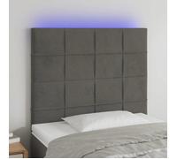 vidaXL Tête de lit LED Velours Gris foncé 80x5x78/88 cm