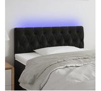 vidaXL Tête de Lit à LED Meuble de Chambre à Coucher Accessoire de Lit Simple Tête de Cadre de Lit Intérieur Noir 90x7x78/88 3121986