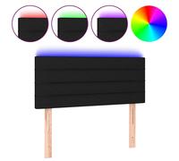 vidaXL Tête de lit à LED Noir 100x5x78/88 cm Tissu