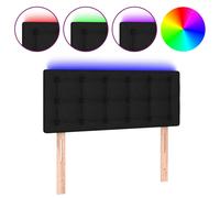 Tête de Lit à LED Meuble de Chambre à Coucher Accessoire de Lit Simple Tête de Cadre de Lit Intérieur Noir 100x5x78/88 cm Tissu