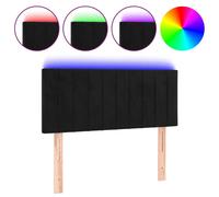 vidaXL Tête de lit à LED Noir 100x5x78/88 cm Velours
