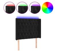 Vidaxl Tête De Lit À Led Noir 103x16x118/128 Cm Velours Noir