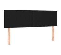 vidaXL Tête de lit à LED pour lit double Tissu noir 144x5x78/88 cm