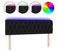 Vidaxl Tête De Lit À Led Noir 144x7x78/88 Cm Velours Noir