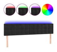 Vidaxl Tête De Lit À Led Noir 160x5x78/88 Cm Velours Noir