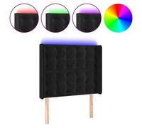vidaXL Tête de lit à LED Noir 163x16x78/88 cm Velours