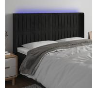 Hoofdbord LED 183x16x118/128 cm fluweel zwart3124348