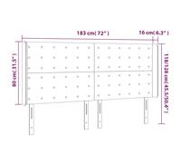 vidaXL Tête de lit à LED Noir 183x16x118/128 cm Velours