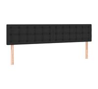 vidaXL Tête de lit double LED en similicuir Noir 200x5x78/88 cm