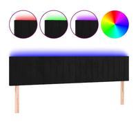 Vidaxl Tête De Lit À Led Noir 200x5x78/88 Cm Velours Noir