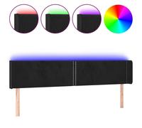 Vidaxl Tête De Lit À Led Noir 203x16x78/88 Cm Velours Noir
