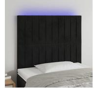 vidaXL Tête de lit à LED Noir 80x5x118/128 cm Velours 3122694