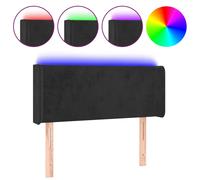 Vidaxl Tête De Lit À Led Noir 83x16x78/88 Cm Velours Noir