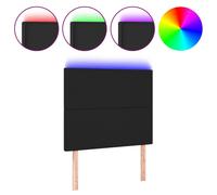 Vidaxl Tête De Lit À Led Noir 90x5x118/128 Cm Similicuir Noir