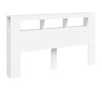vidaXL Tête de Lit à LED, Panneau avec Rangement, Accessoire de Lit, Tête de Cadre de Lit Chambre, Blanc 180x18,5x103,5 cm 837358