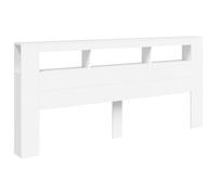 vidaXL Tête de lit 837372 – Panneau LED avec rangement, blanc 220x18,5x103,5 cm