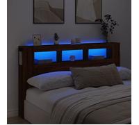 vidaXL Tête de Lit à LED, Panneau avec Rangement, Accessoire de Lit, Tête de Cadre de Lit Chambre, Chêne 837364