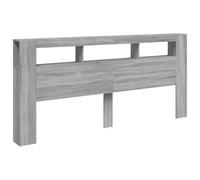 vidaXL Tête de Lit à LED, Panneau avec Rangement, Accessoire de Lit, Tête de Cadre de Lit Chambre, Sonoma Gris 837377
