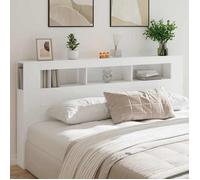 vidaXL Tête de Lit à LED, Panneau de Lit avec Rangement, Accessoire de Cadre de Lit, Meuble de Chambre à Coucher Maison, 837365
