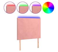Vidaxl Tête De Lit À Led Rose 100x5x118/128 Cm Velours Rose