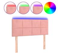 vidaXL Tête de lit à LED Rose 100x5x78/88 cm Velours