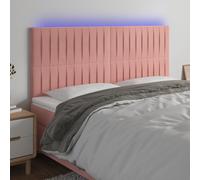 Vidaxl Tête De Lit À Led Rose 160x5x118/128 Cm Velours Rose